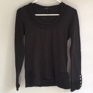 BCBG hooded long sleeve shirt